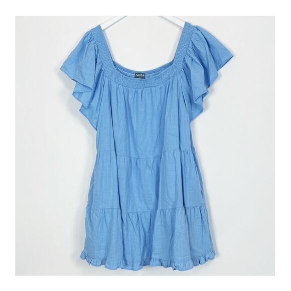 Arula Blue Tiered Dress - Picture 1 of 6